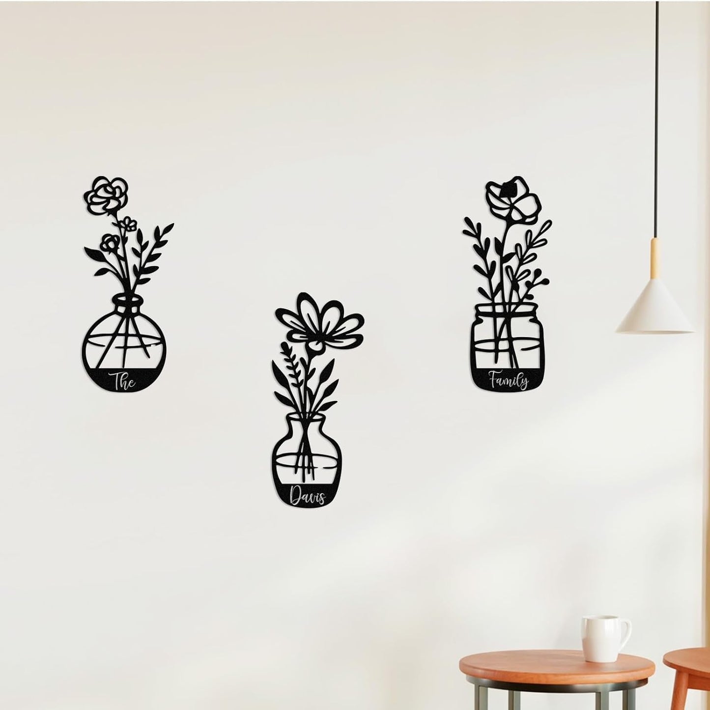 Personalized Metal Wall Art Set,, Botanical Art, Couple Custom, Nature Landscape Metal Wall Hanging