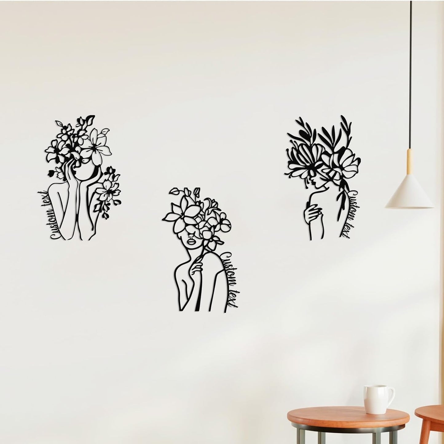 Personalized Metal Wall Art Set,, Botanical Art, Couple Custom, Nature Landscape Metal Wall Hanging