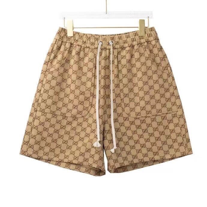Summer's new embroidered logo elastic drawstring shorts H02