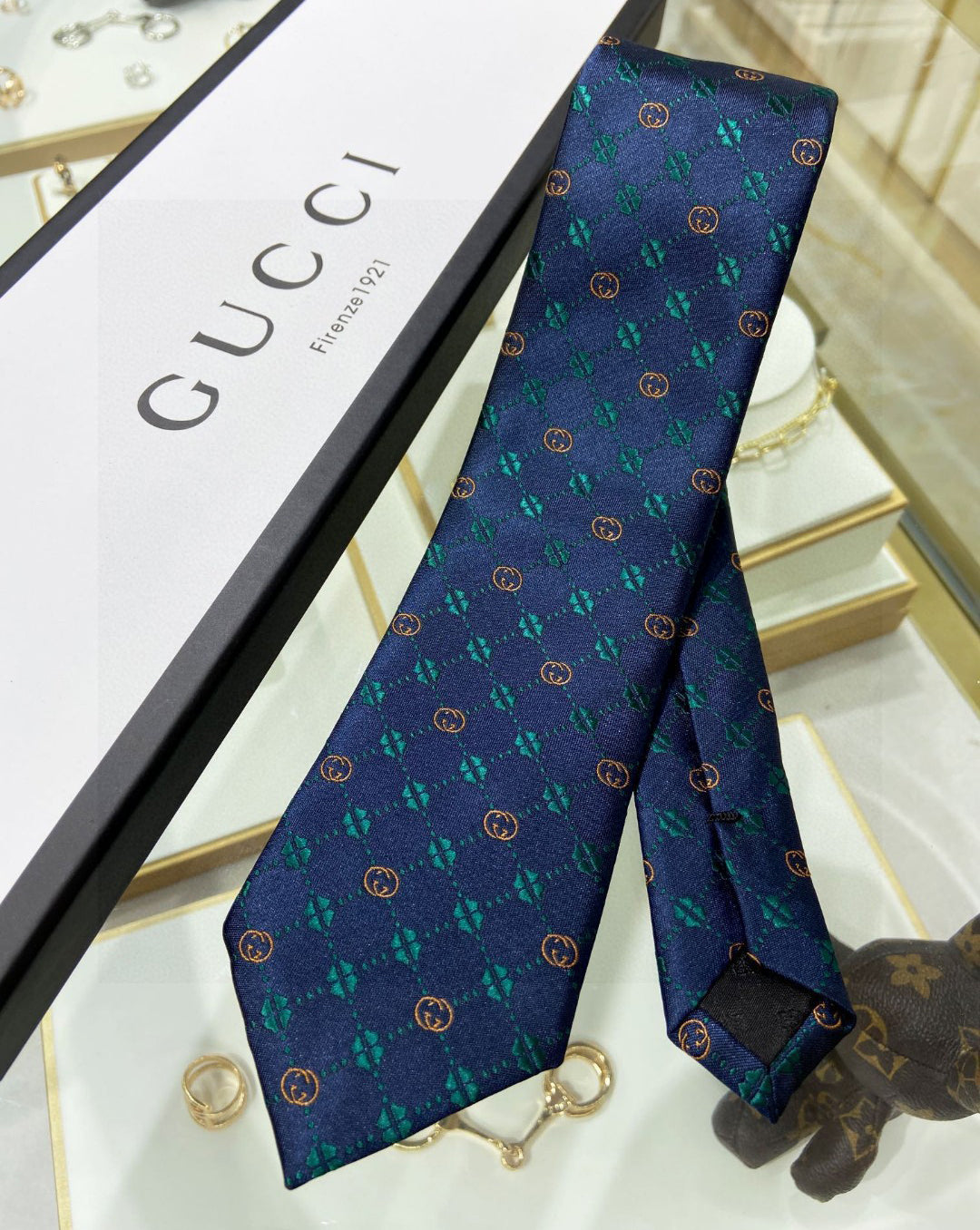 GG four-leaf clover tie 1824060504