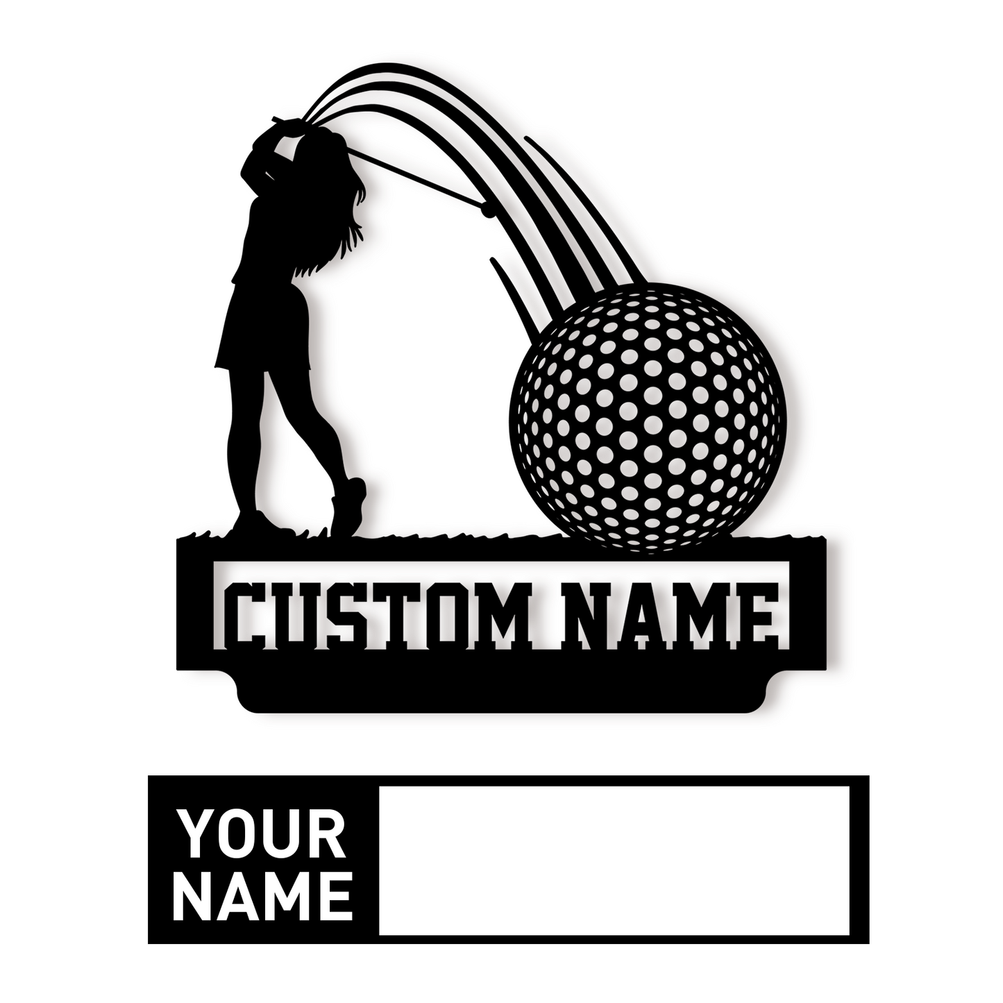 Personalized Golf Metal Sign with Tee & Ball Art, Garden Stake or Wall Mount Option for Sports Lovers