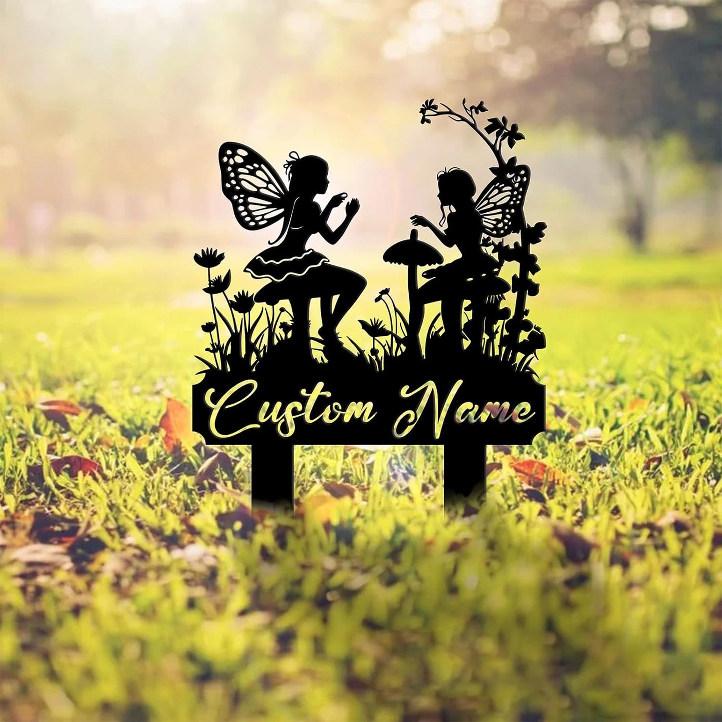Personalized Enchanted Garden Stake - Custom Metal Sign for Outdoor Fairy Themes