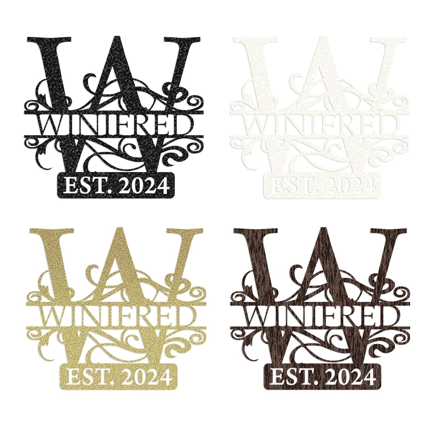 Custom Outdoor Metal Signs, Last Name Sign, Split Letter Monogram Wall Decor, Personalized Wedding Gift ms001