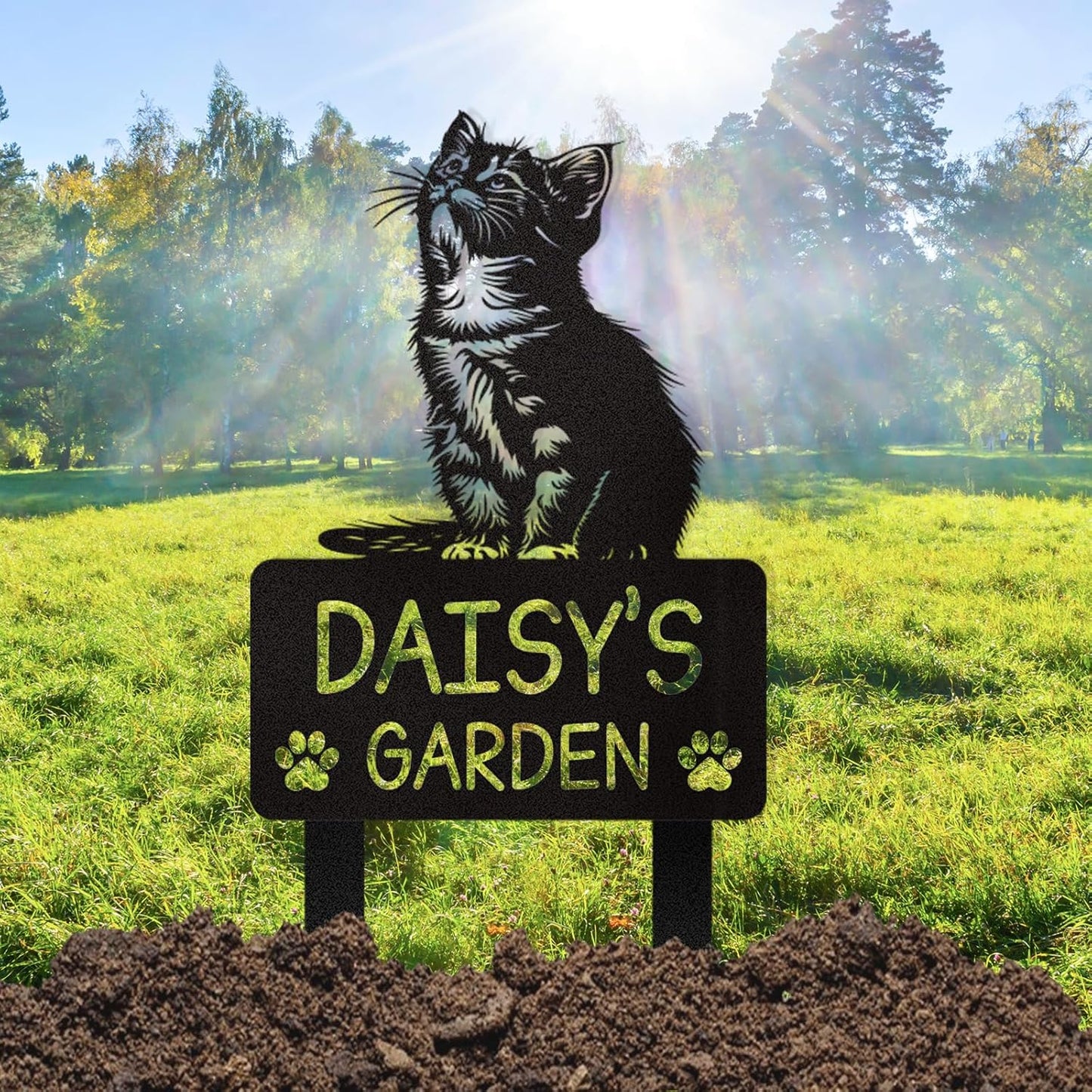 Elegant Iron Pet Memorial - Custom Plaque for Cats & Dogs, Indoor & Outdoor Display