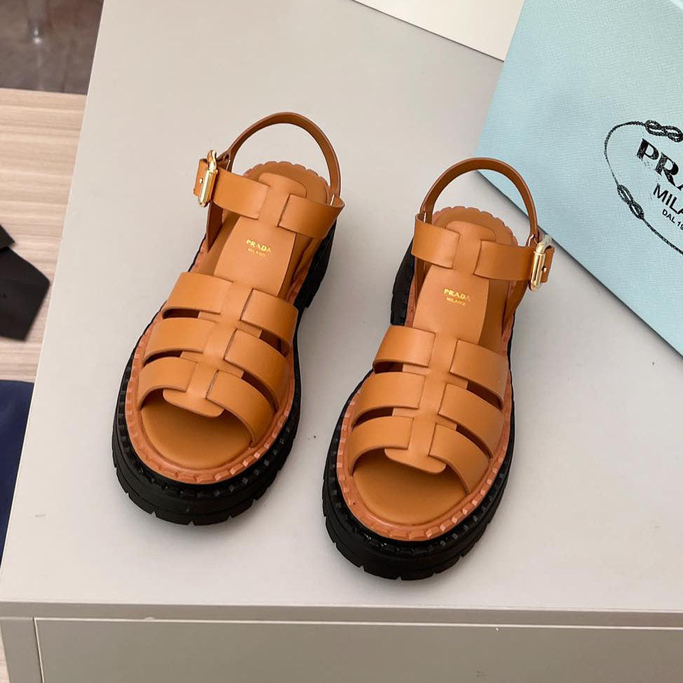 PR Leather Roman Rubber Sandals 1825031001