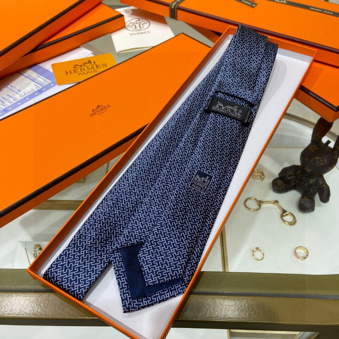 Twill silk hollow H letter tie 1824053005