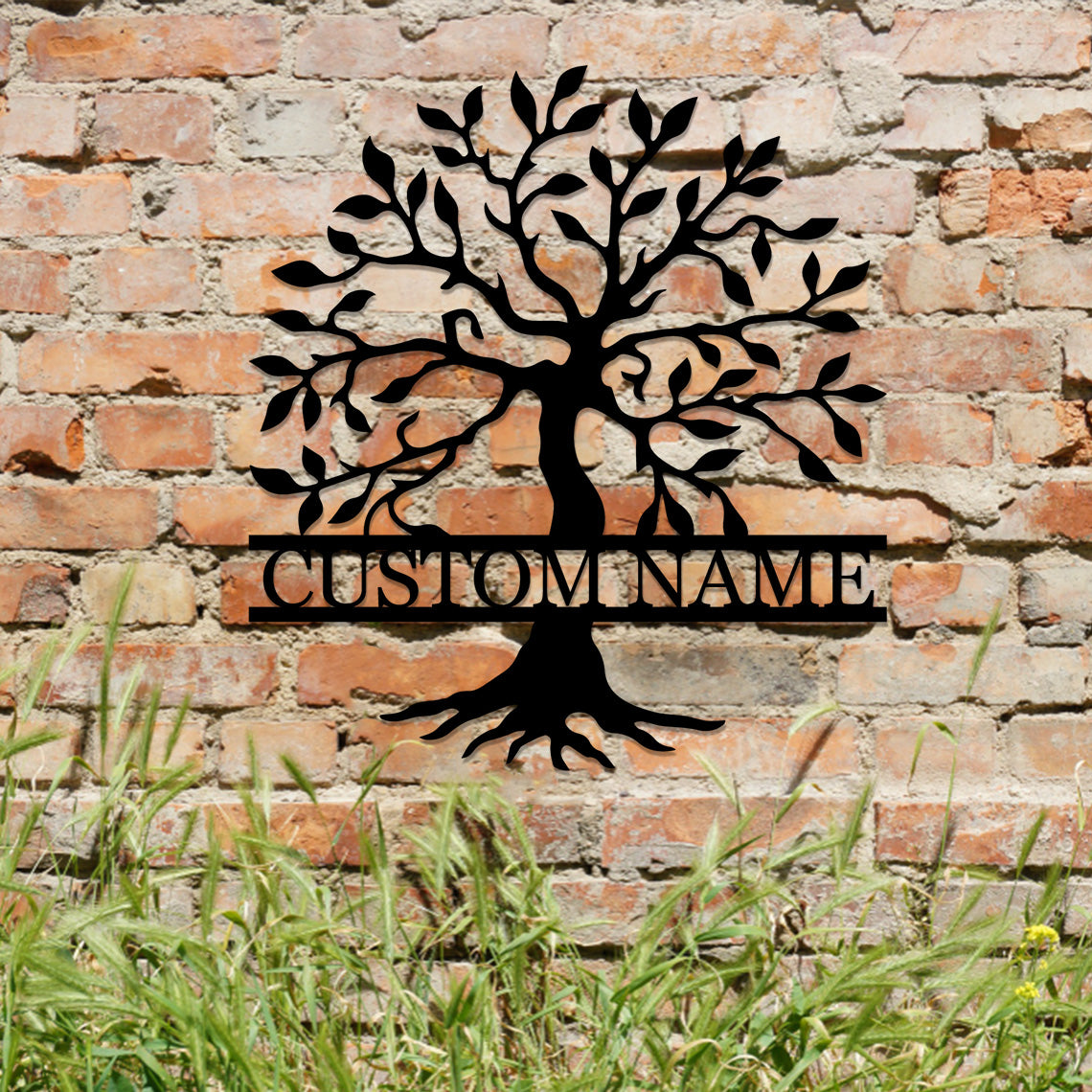 Custom Metal Welcome Sign, Family Tree of Life Door Hanging, Personalized Olive Tree Name Sign