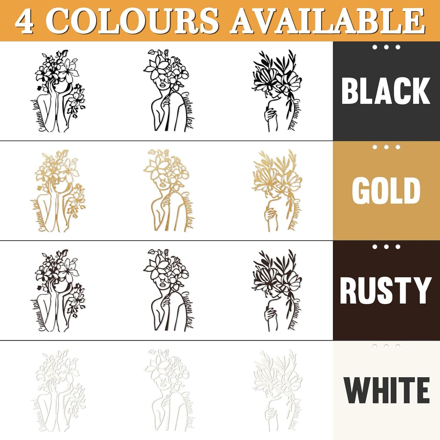 Personalized Metal Wall Art Set,, Botanical Art, Couple Custom, Nature Landscape Metal Wall Hanging
