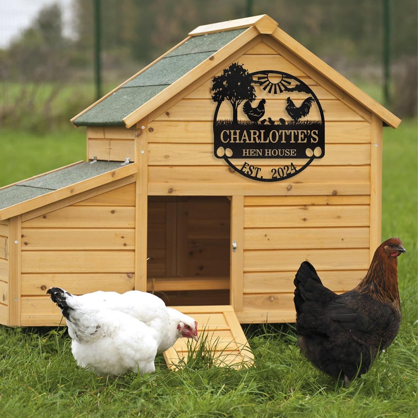 Personalized Funny Chicken Sign, Custom Chicken Coop Sign Wall Decor, Metal Farm Signs for Outside