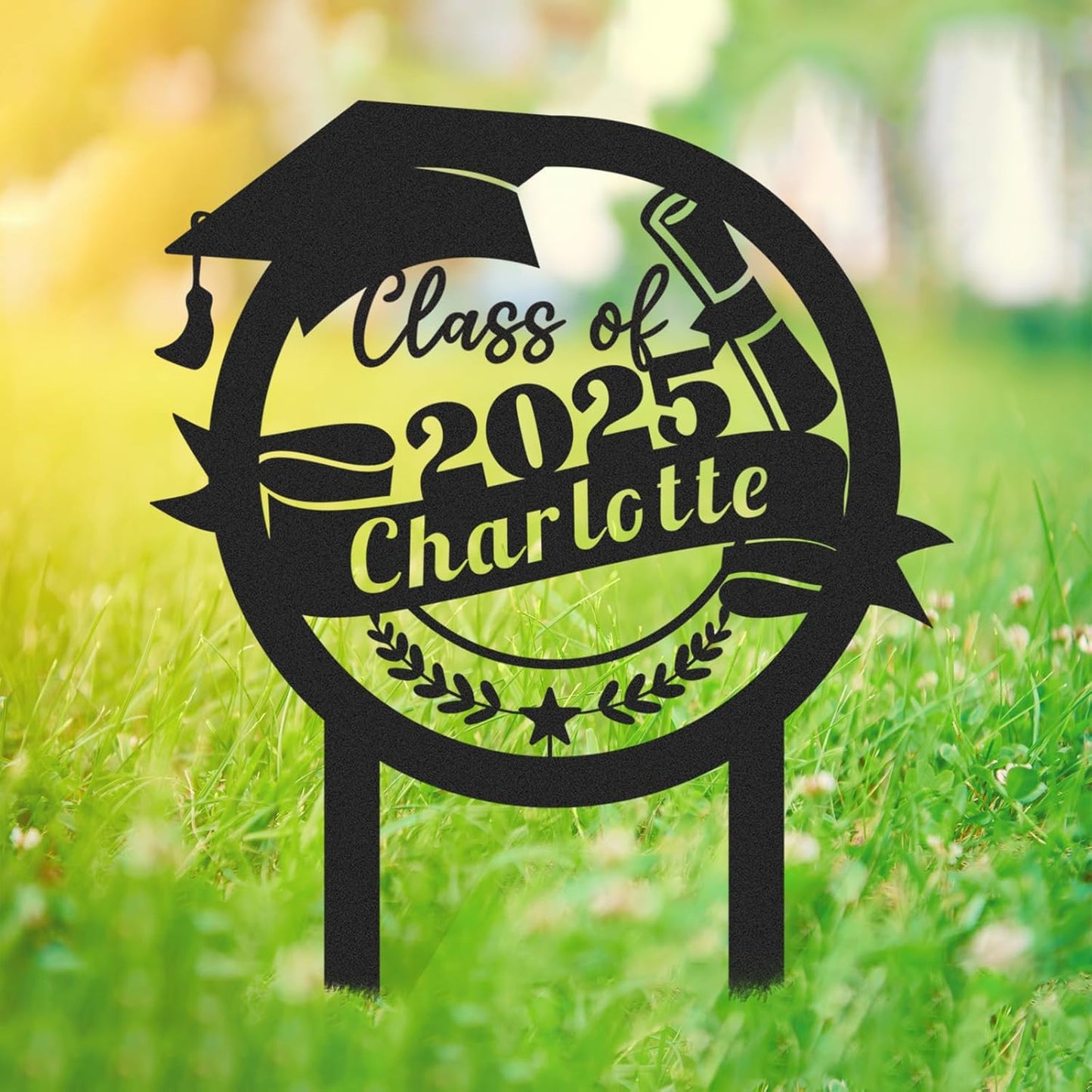 Custom Graduation Yard Sign Personalized Metal Class of 2025 Outdoor Senior Celebration Decor