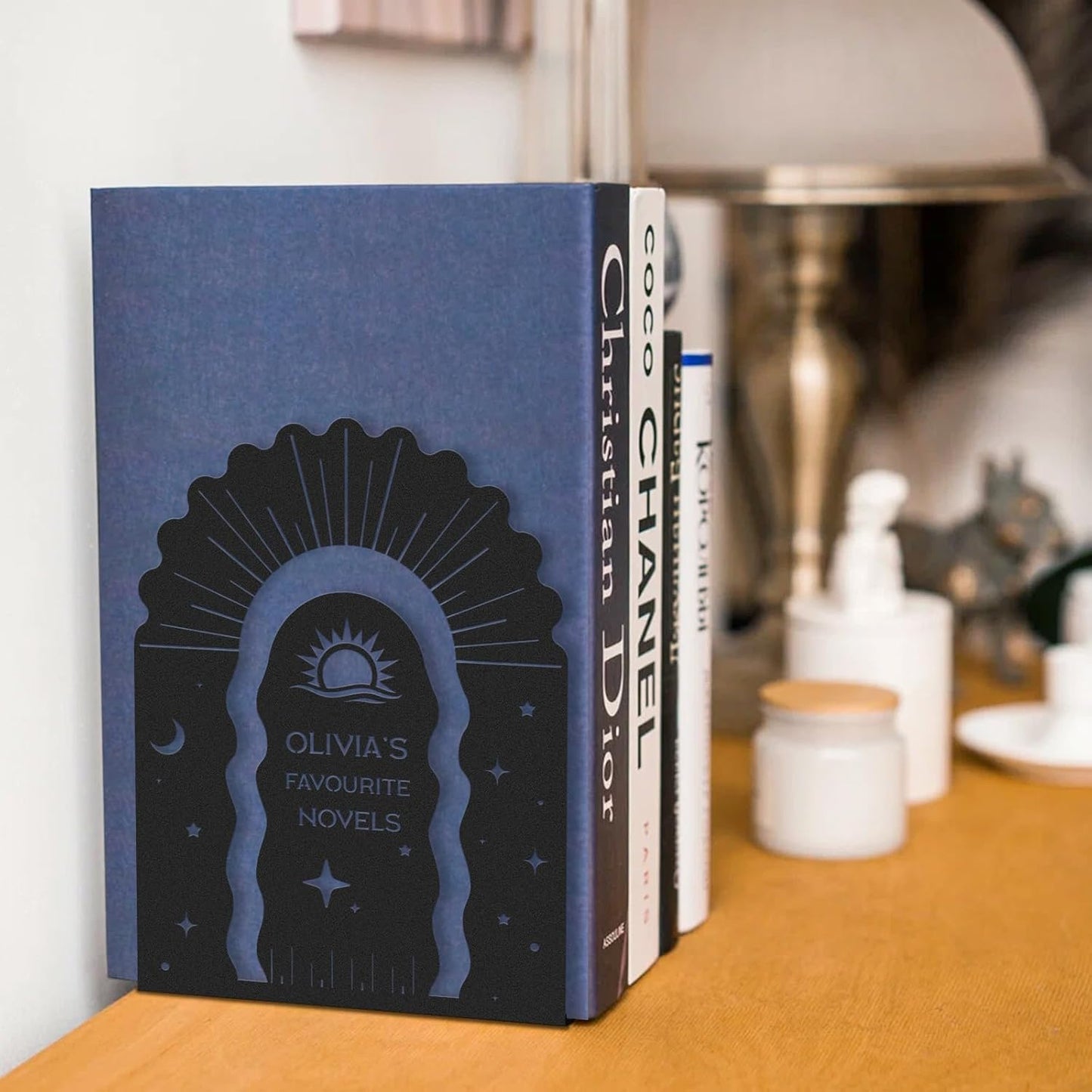 Personalized Starry Sky Metal Bookends, Cosmic Galaxy Style Bookshelf, Study & Bookshelf Decor