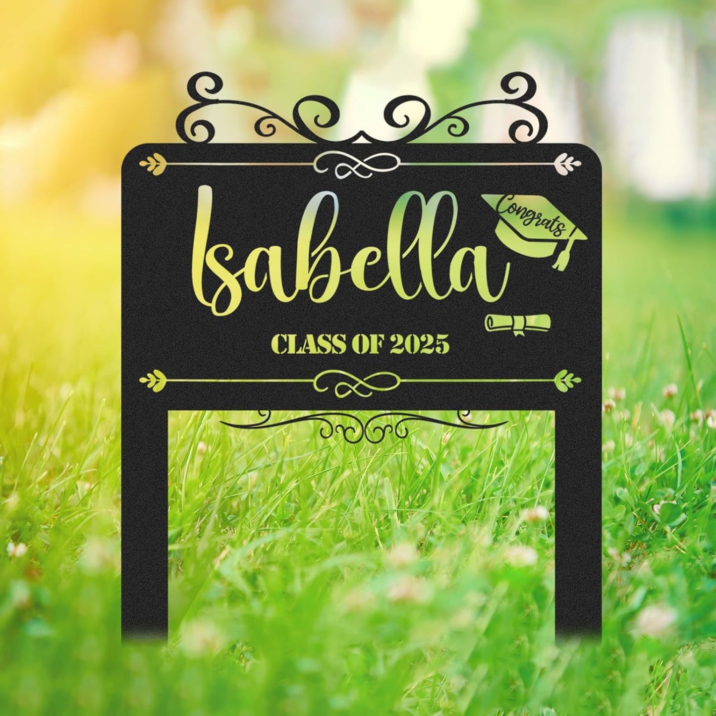 Custom Graduation Yard Sign Personalized Metal Class of 2025 Outdoor Senior Celebration Decor