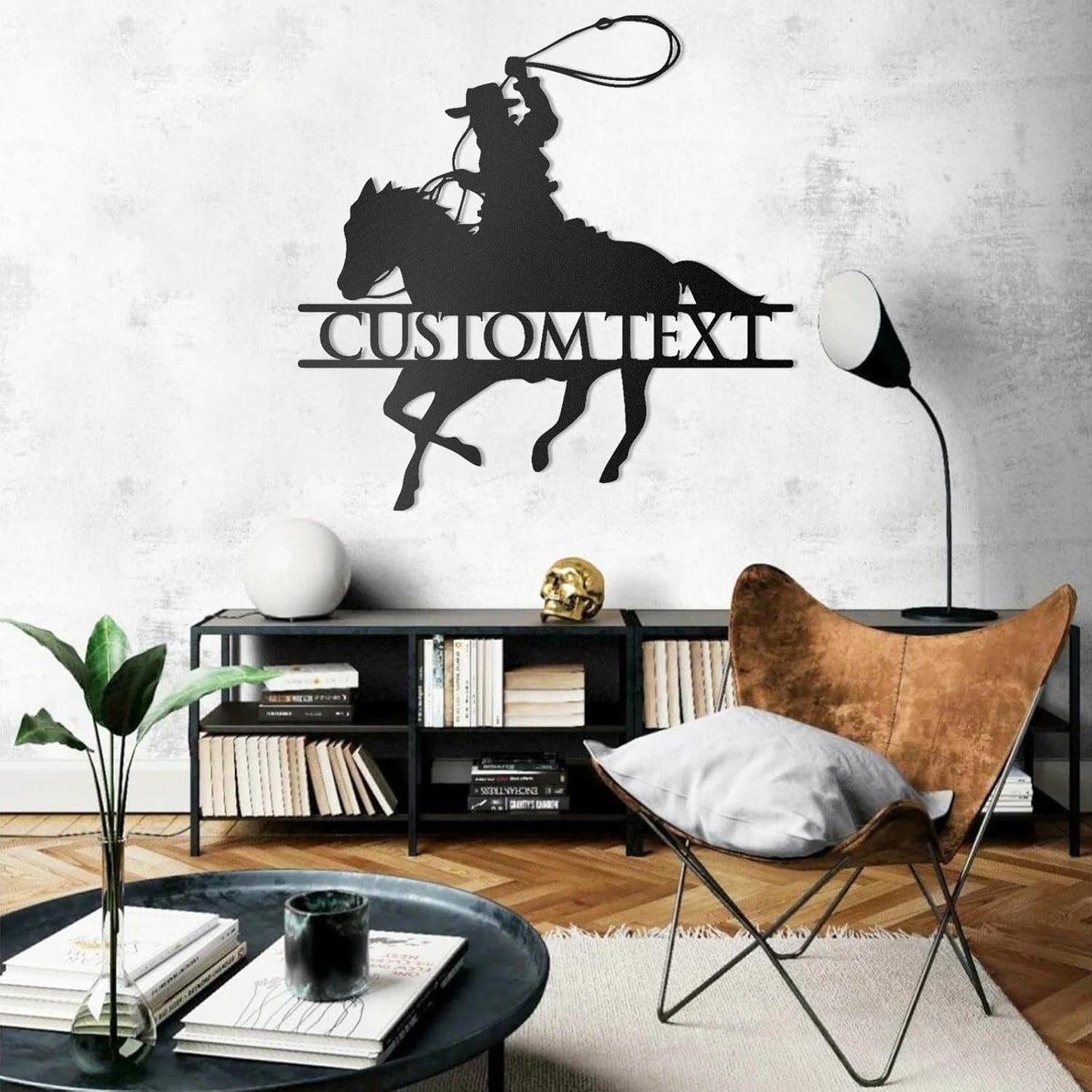 Custom Cowboy Riding Metal Sign Rustic Western Wall Decor Personalized Ranch & Farmhouse Art