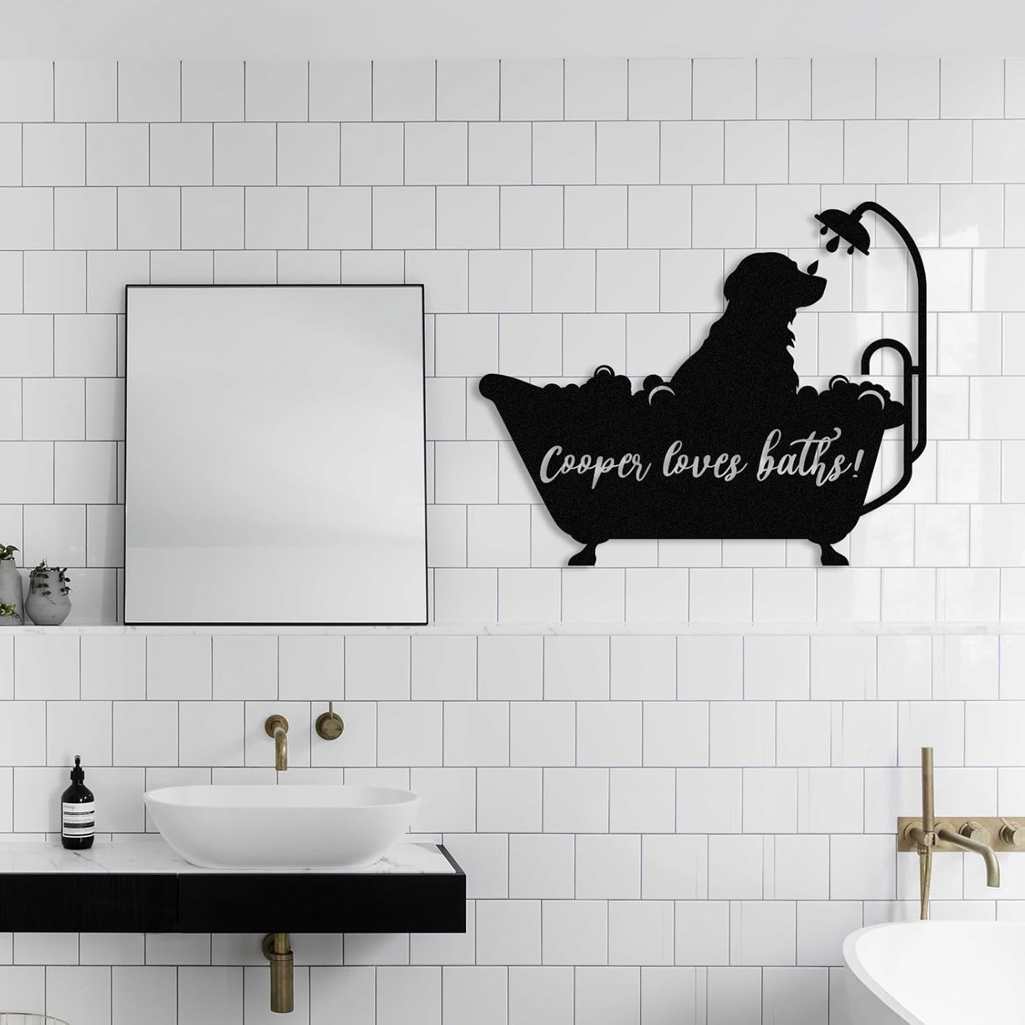 Personalized Bathroom Metal Sign, Farmhouse Bathroom Decor Wall Art, Custom Name Funny Bathroom Sign with Feces Design, Modern Hanging Decor for Home Washroom, Housewarming Gifts Color02