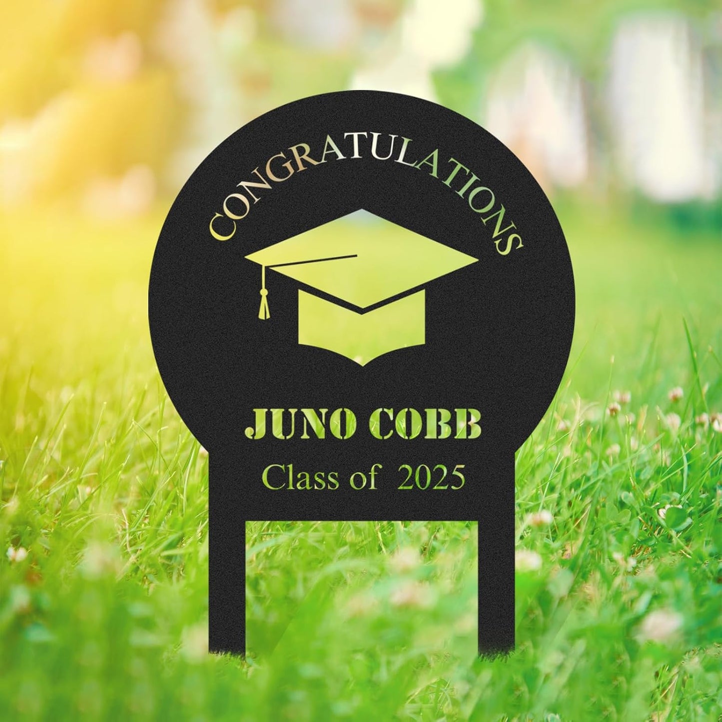Custom Graduation Yard Sign Personalized Metal Class of 2025 Outdoor Senior Celebration Decor