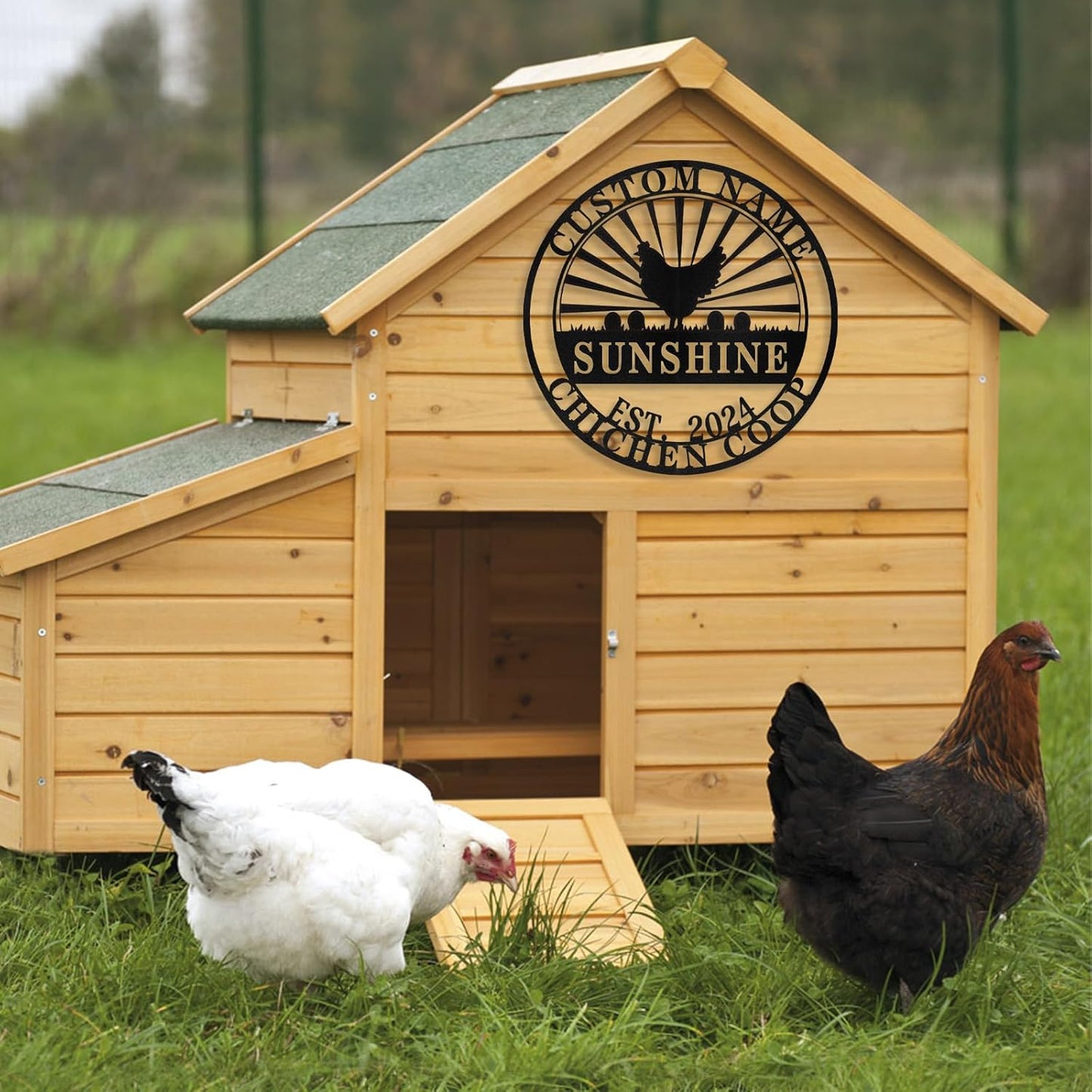 Custom Fluffy Butt Hut Decor - Metal Chicken Coop Signs, Farm Signs for Home, Garden Decor