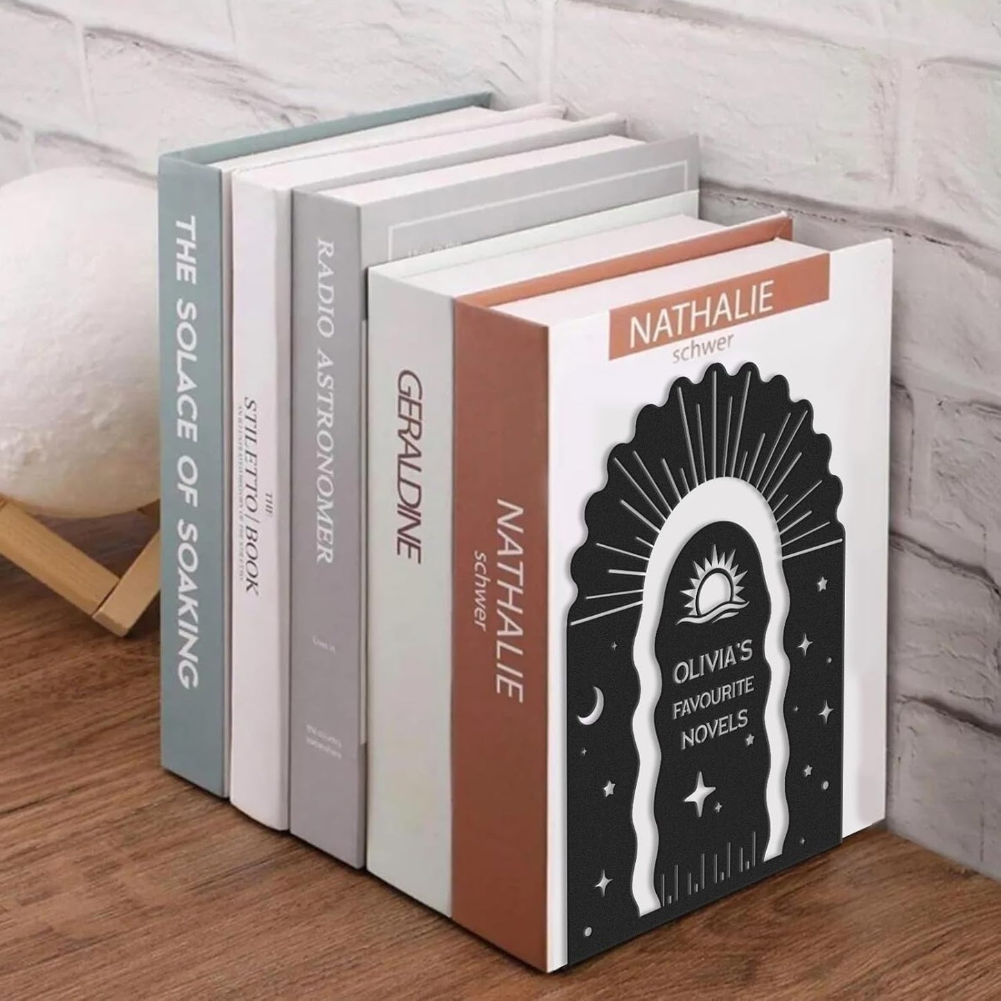 Personalized Starry Sky Metal Bookends, Cosmic Galaxy Style Bookshelf, Study & Bookshelf Decor