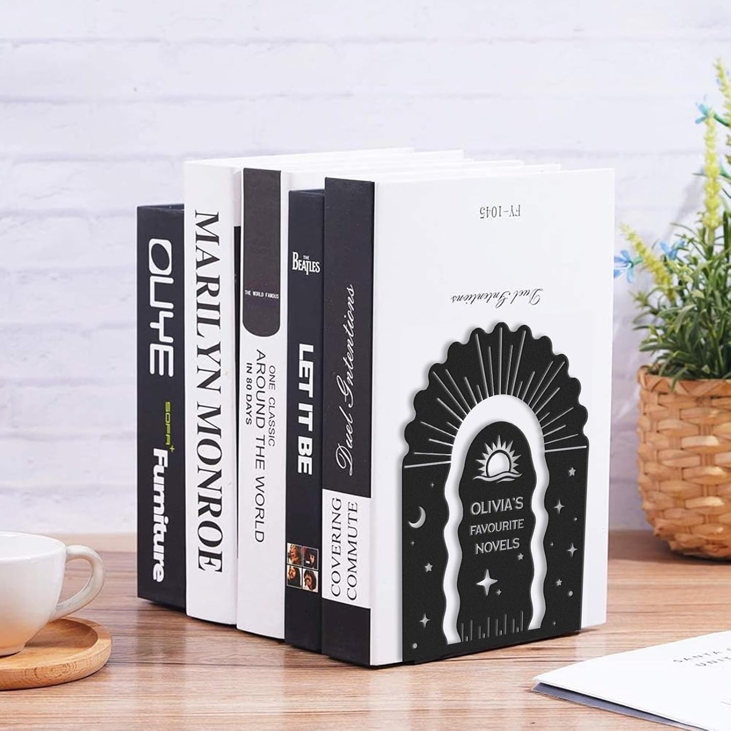 Personalized Starry Sky Metal Bookends, Cosmic Galaxy Style Bookshelf, Study & Bookshelf Decor