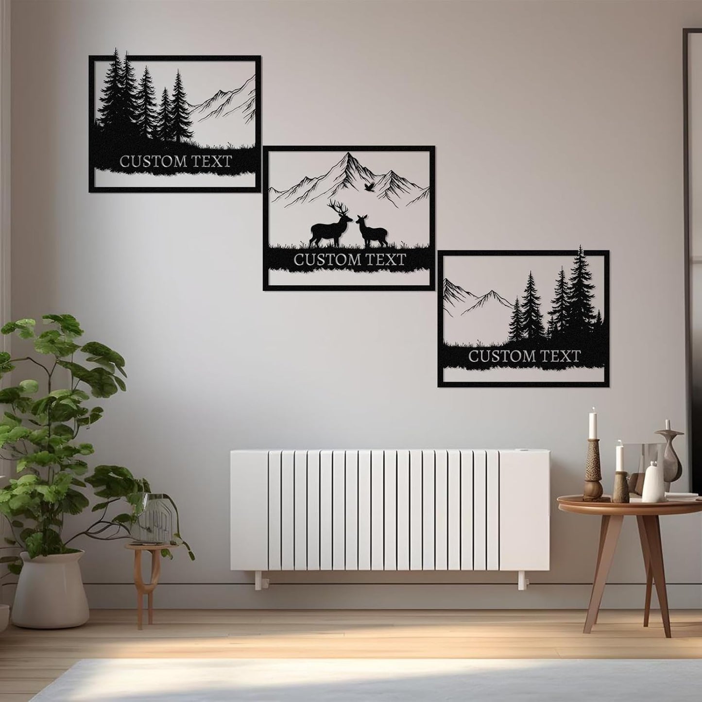 Personalized Metal Wall Art Set,, Botanical Art, Couple Custom, Nature Landscape Metal Wall Hanging