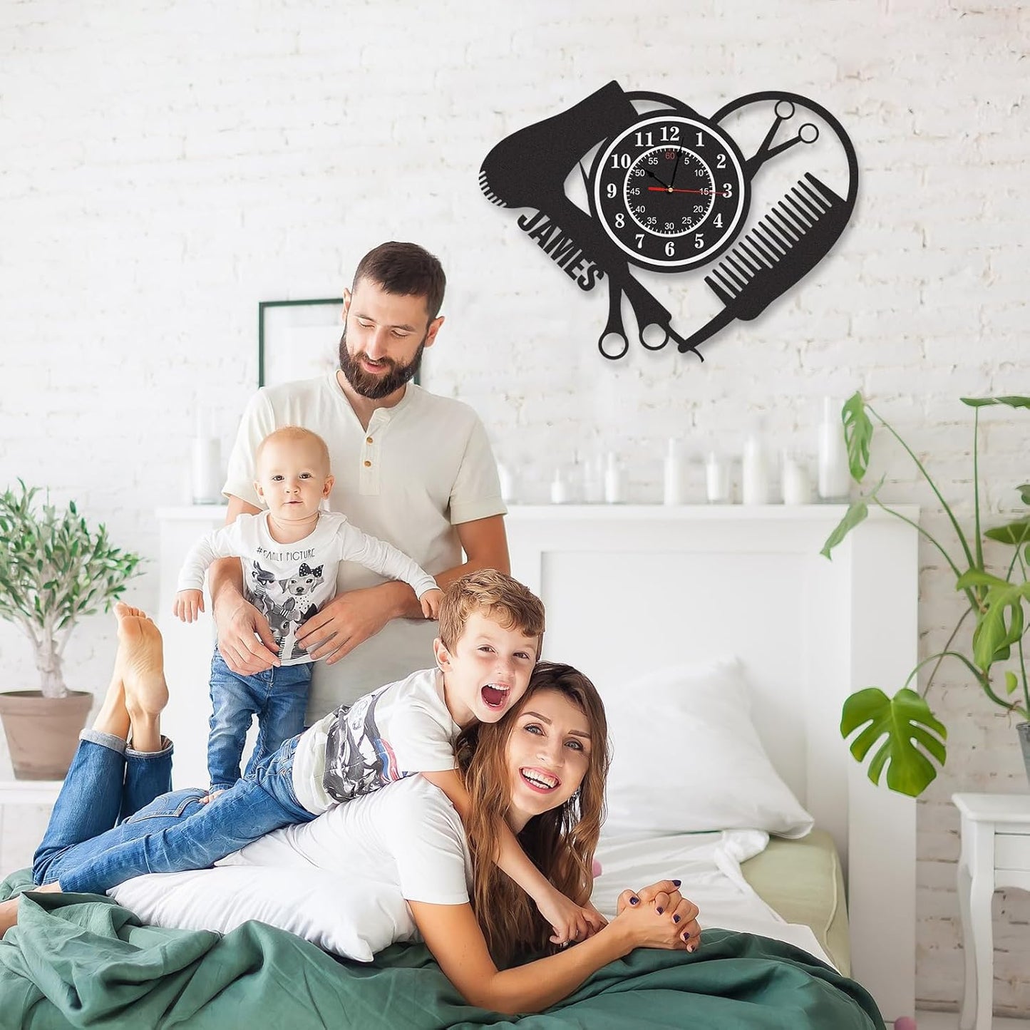 Personalized Large Outdoor Clock, Custom Motorcycle Wall Clock with Name, Modern Metal Wall Art, Battery Operated, Silent Non Ticking Clock for Garage Workshop Farmhouse Man Cave, Gifts for Men