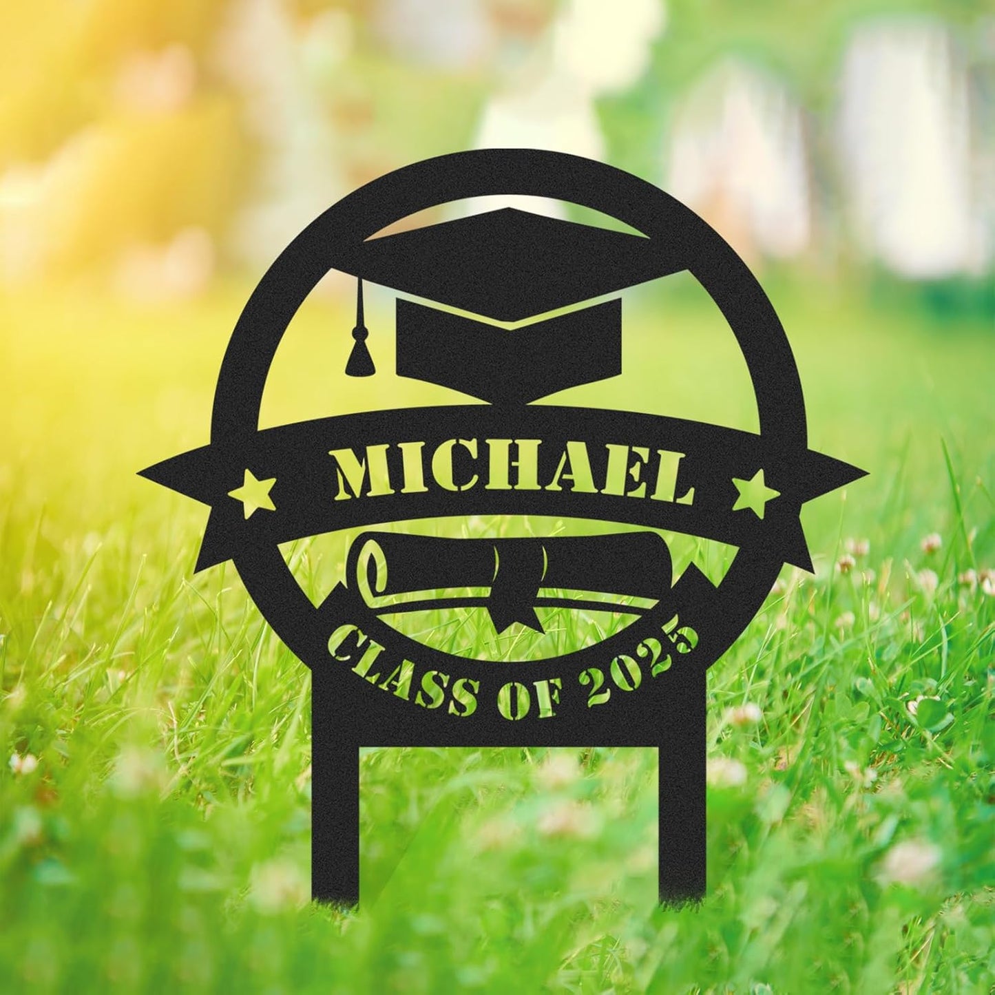 Custom Graduation Yard Sign Personalized Metal Class of 2025 Outdoor Senior Celebration Decor