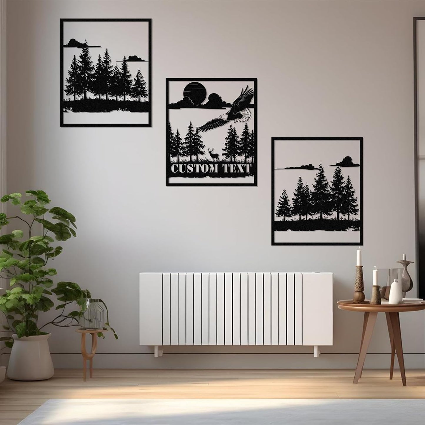 Personalized Metal Wall Art Set,, Botanical Art, Couple Custom, Nature Landscape Metal Wall Hanging