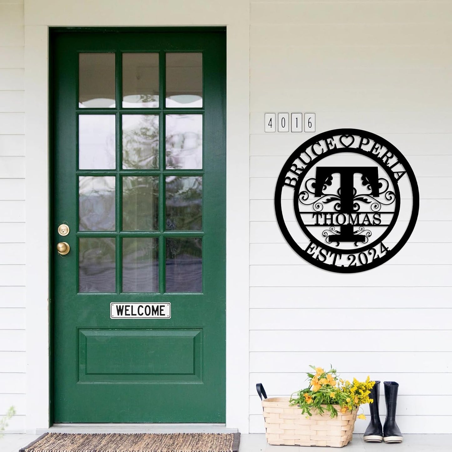 Custom Metal Signs, Personalized Family Name Sign, Split Letter Monogram, Outdoor Wall Art & Home Decor, Housewarming Gift
