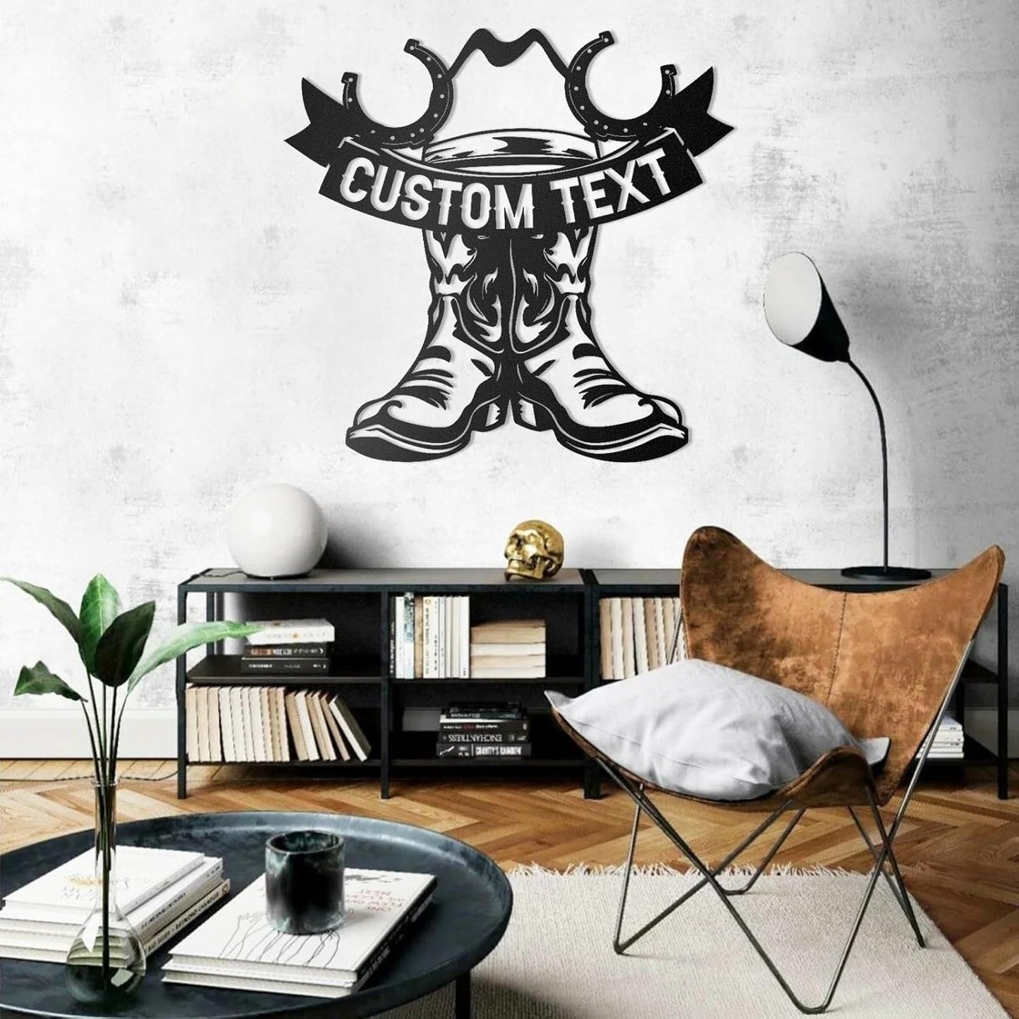 Custom Wild Cowboy boot Metal Sign Vintage Cowboy Wall Art Perfect for Bar & Game Room