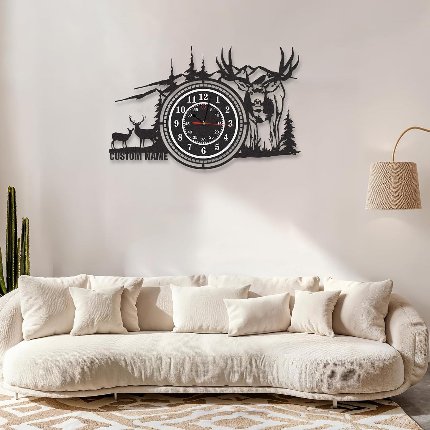 Personalized Large Outdoor Clock, Custom Motorcycle Wall Clock with Name, Modern Metal Wall Art, Battery Operated, Silent Non Ticking Clock for Garage Workshop Farmhouse Man Cave, Gifts for Men