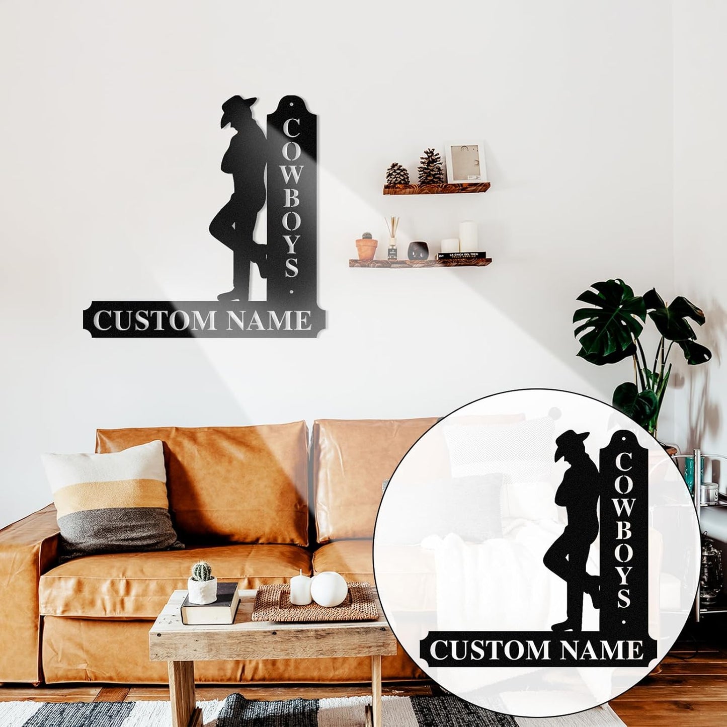Custom Equestrian Cowboy Metal Sign Western Style Iron Art Horse Ranch & Riding Club Decor