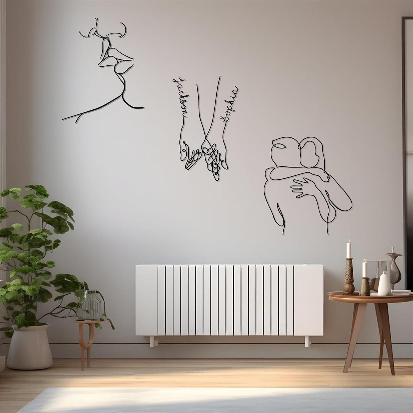 Personalized Metal Wall Art Set,, Botanical Art, Couple Custom, Nature Landscape Metal Wall Hanging