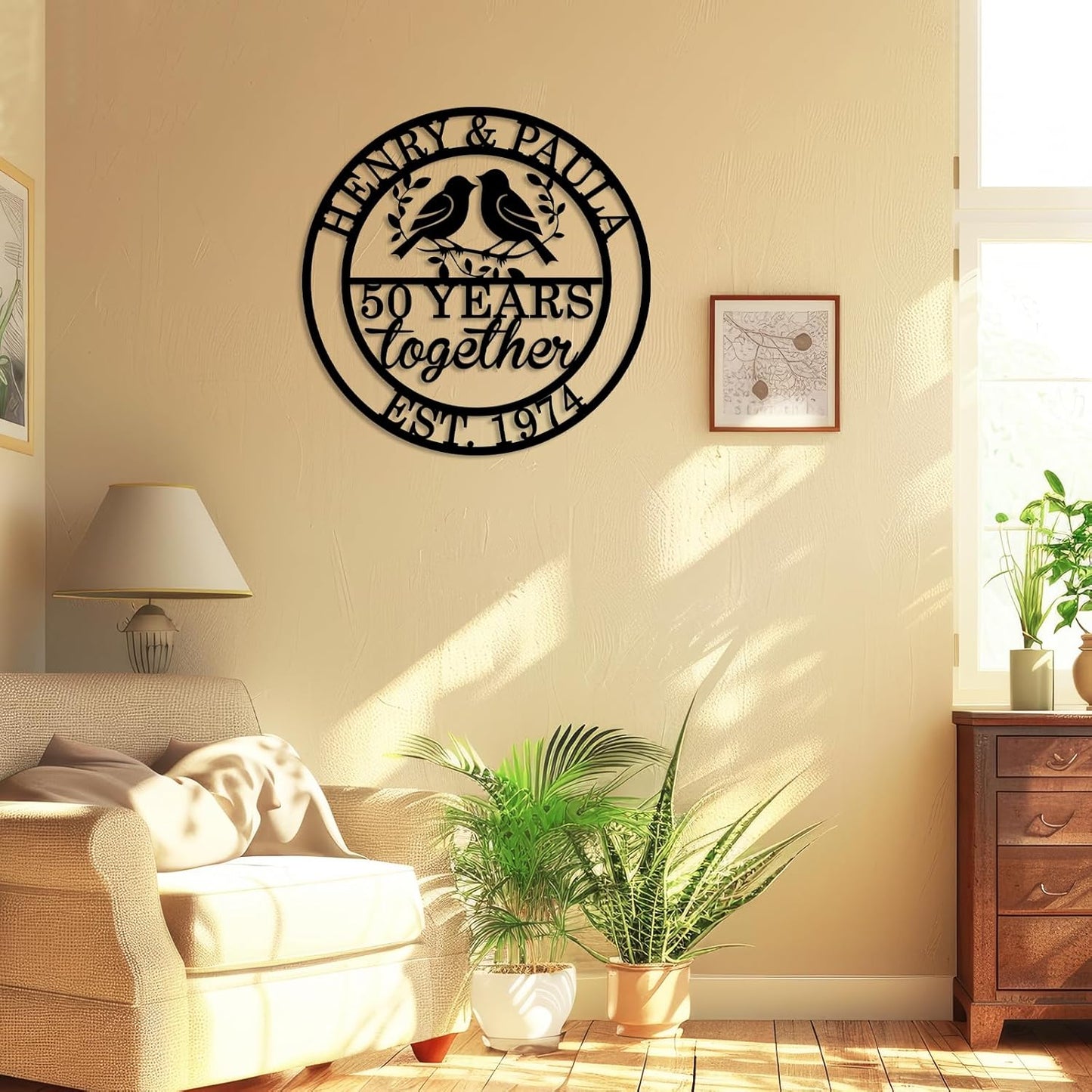 Custom Metal Anniversary Signs for Couples or Parents, Unique Wall Decor & Memorable Gift