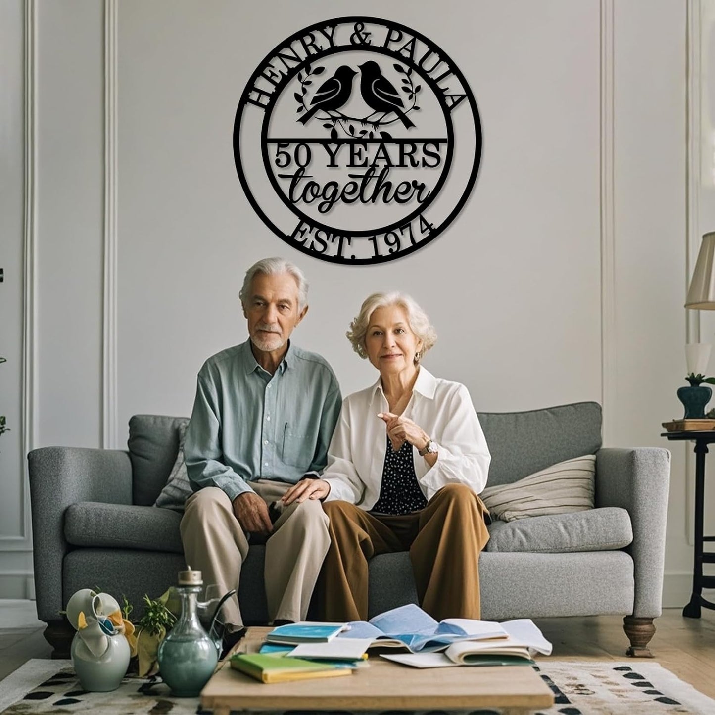 Custom Metal Anniversary Signs for Couples or Parents, Unique Wall Decor & Memorable Gift