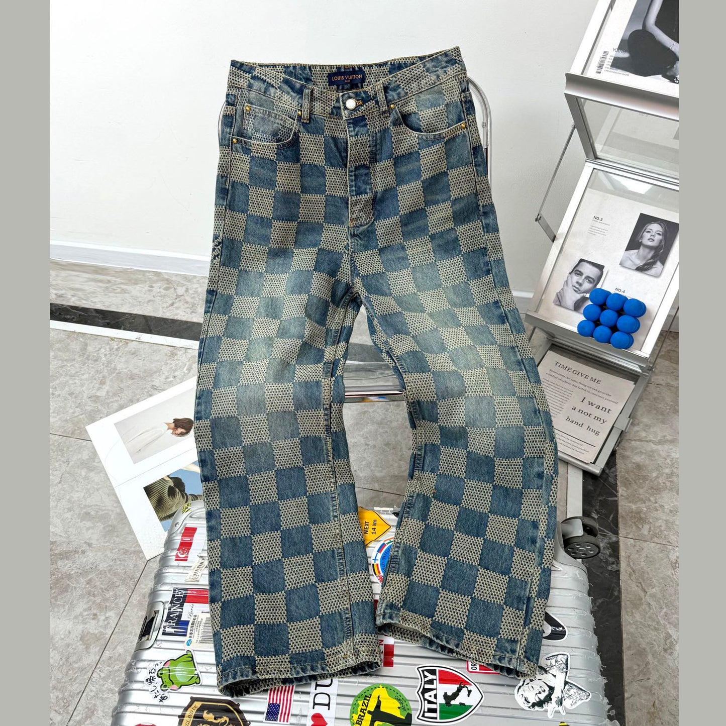 LV Plaid jeans 1825022820