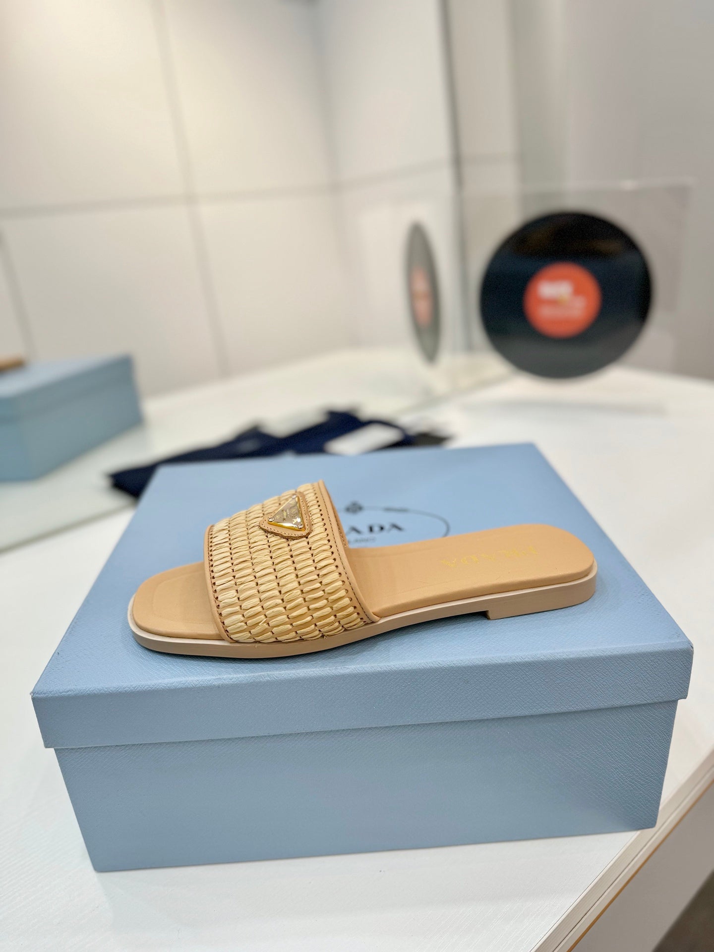 PR Leather slides with crochet details 1825030701