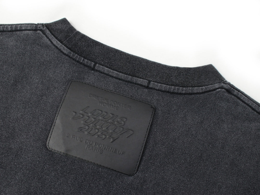 Small aircraft round neck heavy duty washed sweatshirt long sleeves XC0823092705