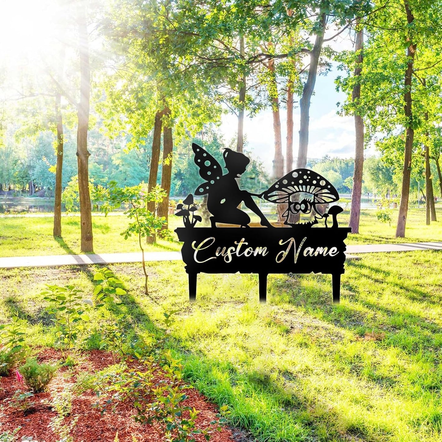 Custom Metal Fairy Stake - Personalized Garden Decor for Outdoor Fantasy Spaces