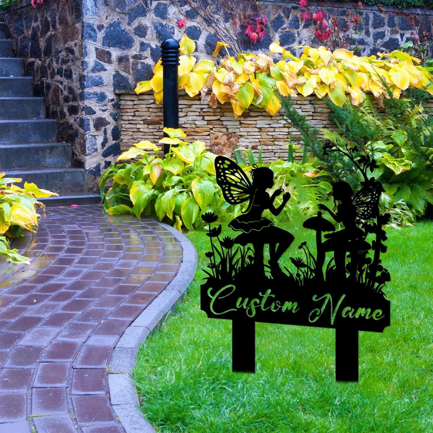 Personalized Enchanted Garden Stake - Custom Metal Sign for Outdoor Fairy Themes