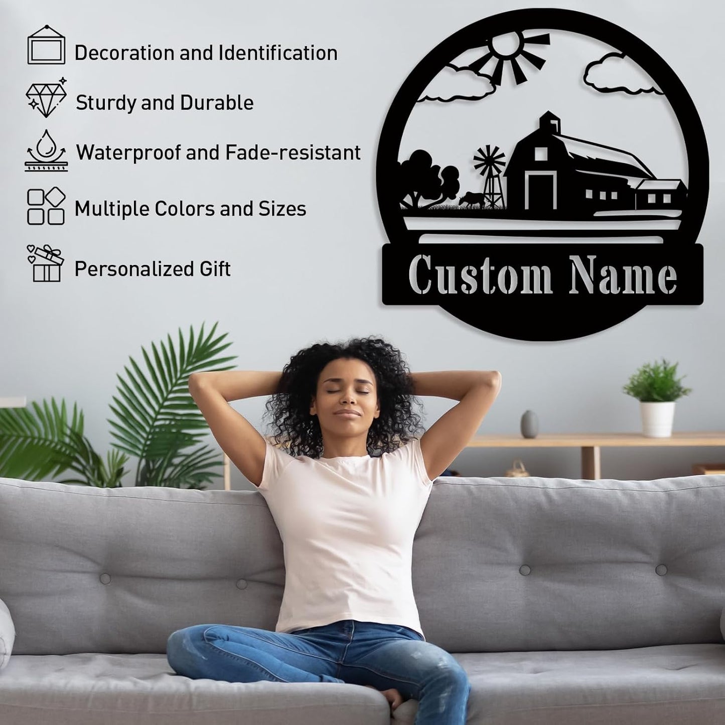 Custom Butterfly Metal Sign for Cabin or Porch, Personalized Family Name Wall Decor Gift