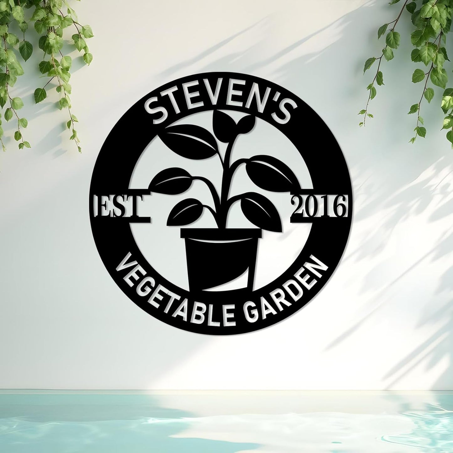 Custom Garden Sign, Personalized Metal Name Signs for Outdoor, Metal Garden Signs for Outside