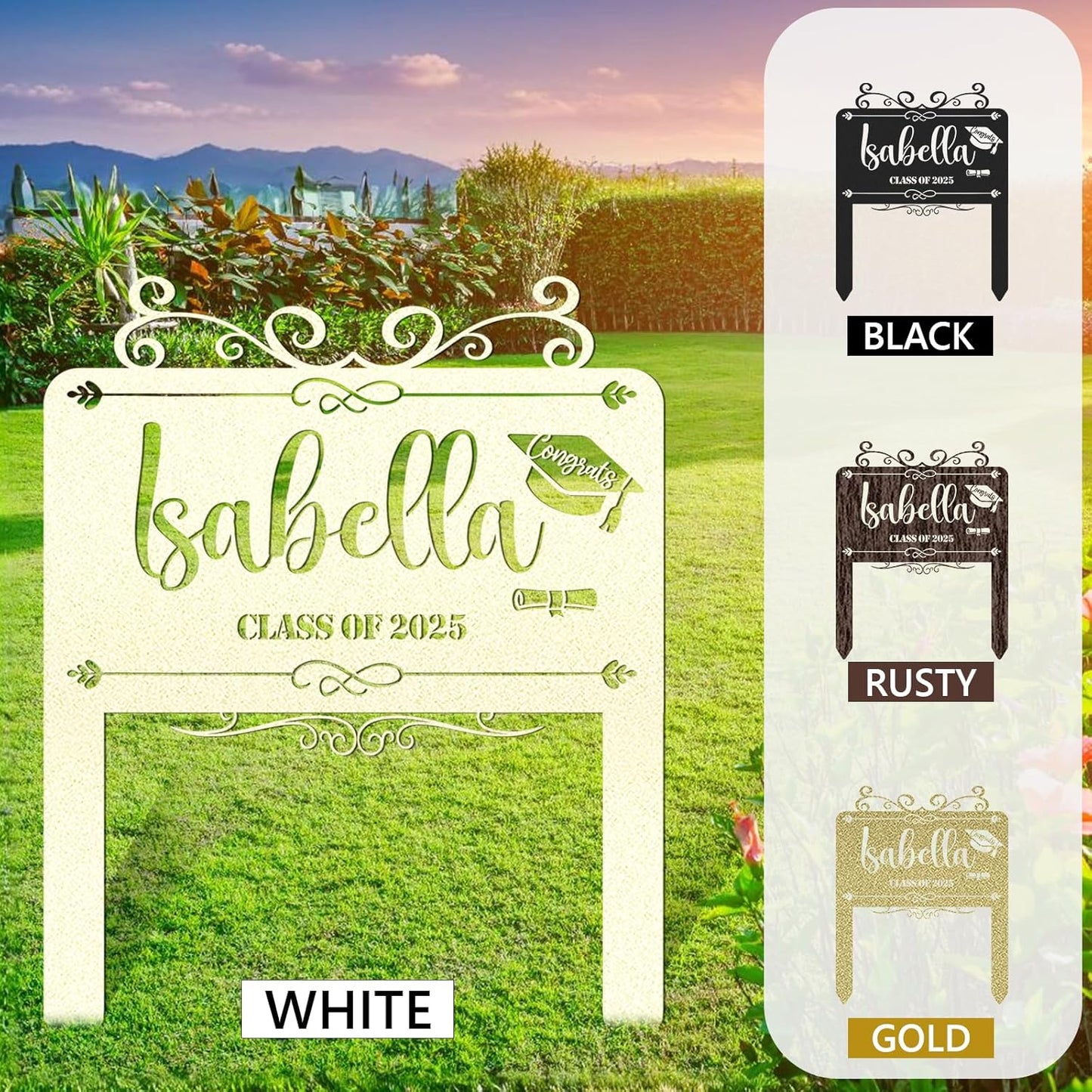 Custom Graduation Yard Sign Personalized Metal Class of 2025 Outdoor Senior Celebration Decor