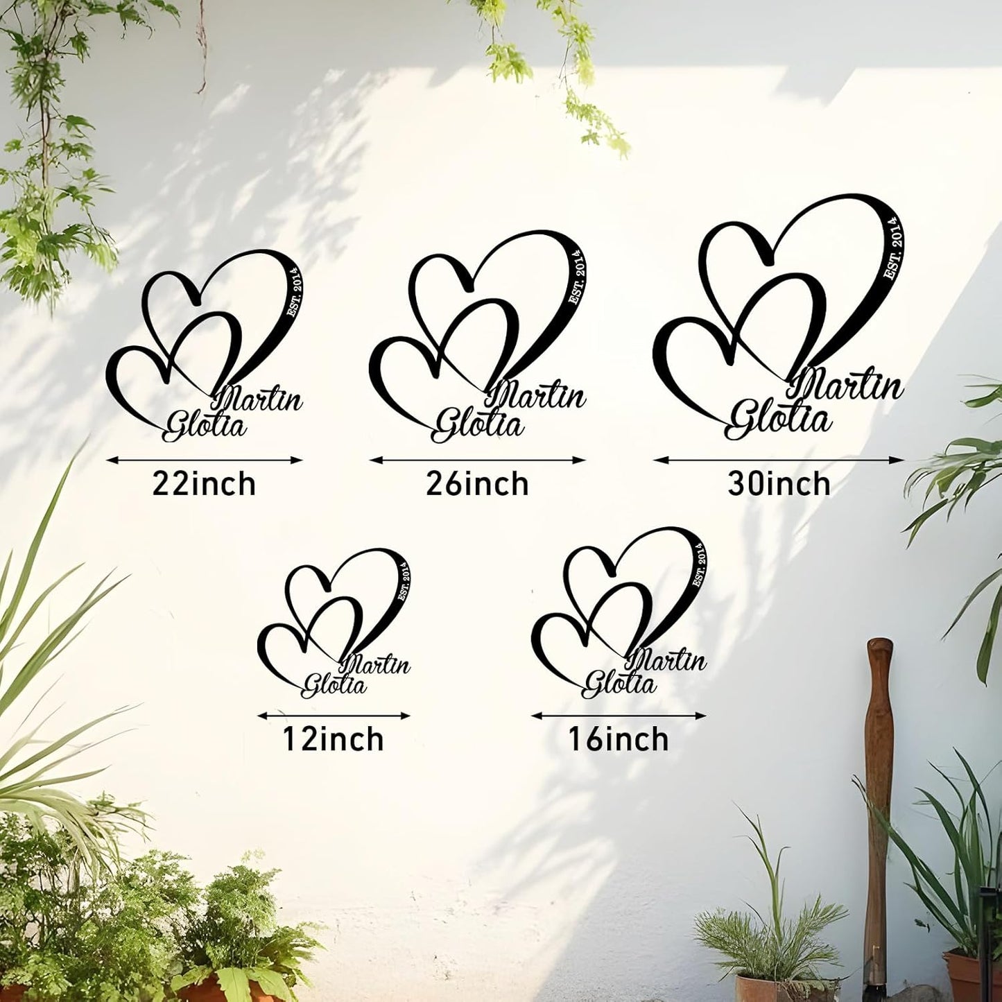 Custom Wedding Metal Gift for Couples Name & Date Infinity Heart Wall Decor Valentine Anniversary Sign