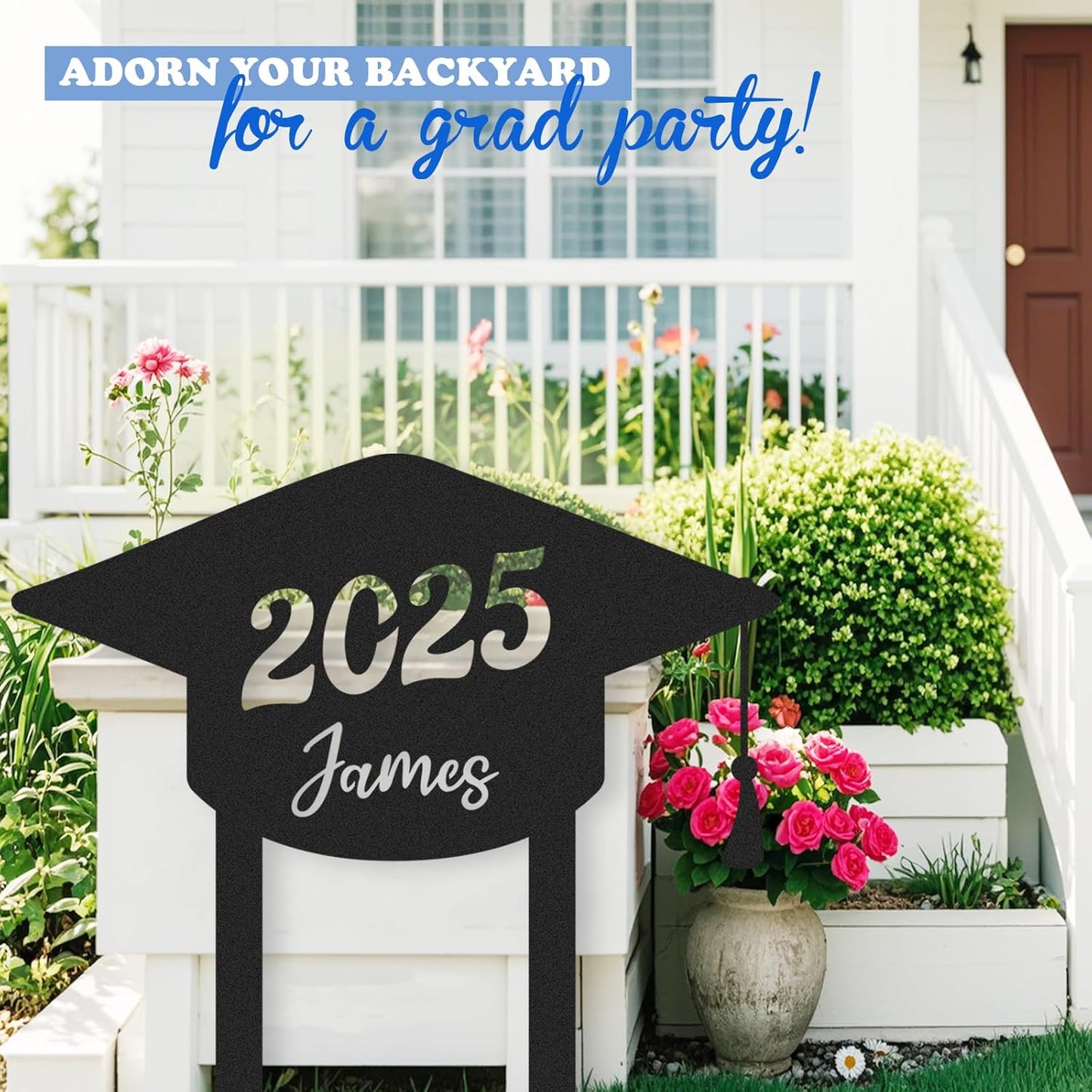 Custom Graduation Yard Sign Personalized Metal Class of 2025 Outdoor Senior Celebration Decor