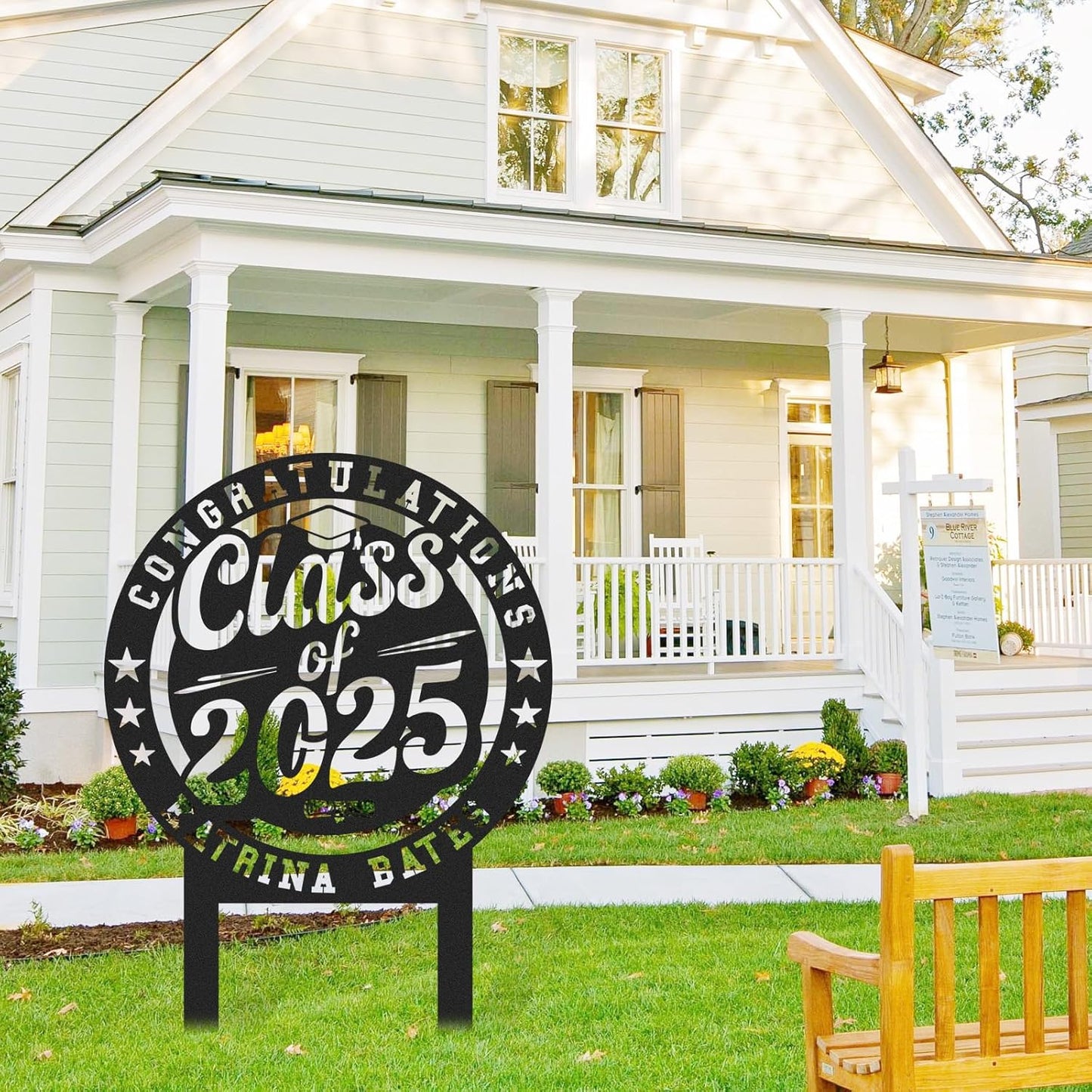 Custom Graduation Yard Sign Personalized Metal Class of 2025 Outdoor Senior Celebration Decor