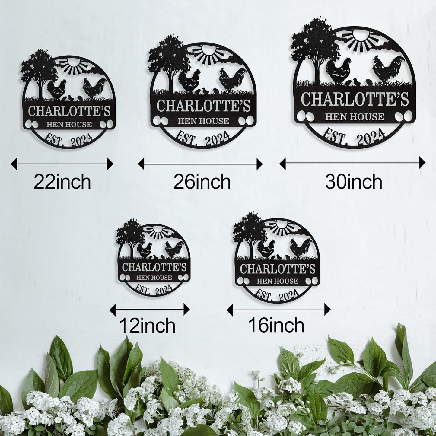 Personalized Funny Chicken Sign, Custom Chicken Coop Sign Wall Decor, Metal Farm Signs for Outside