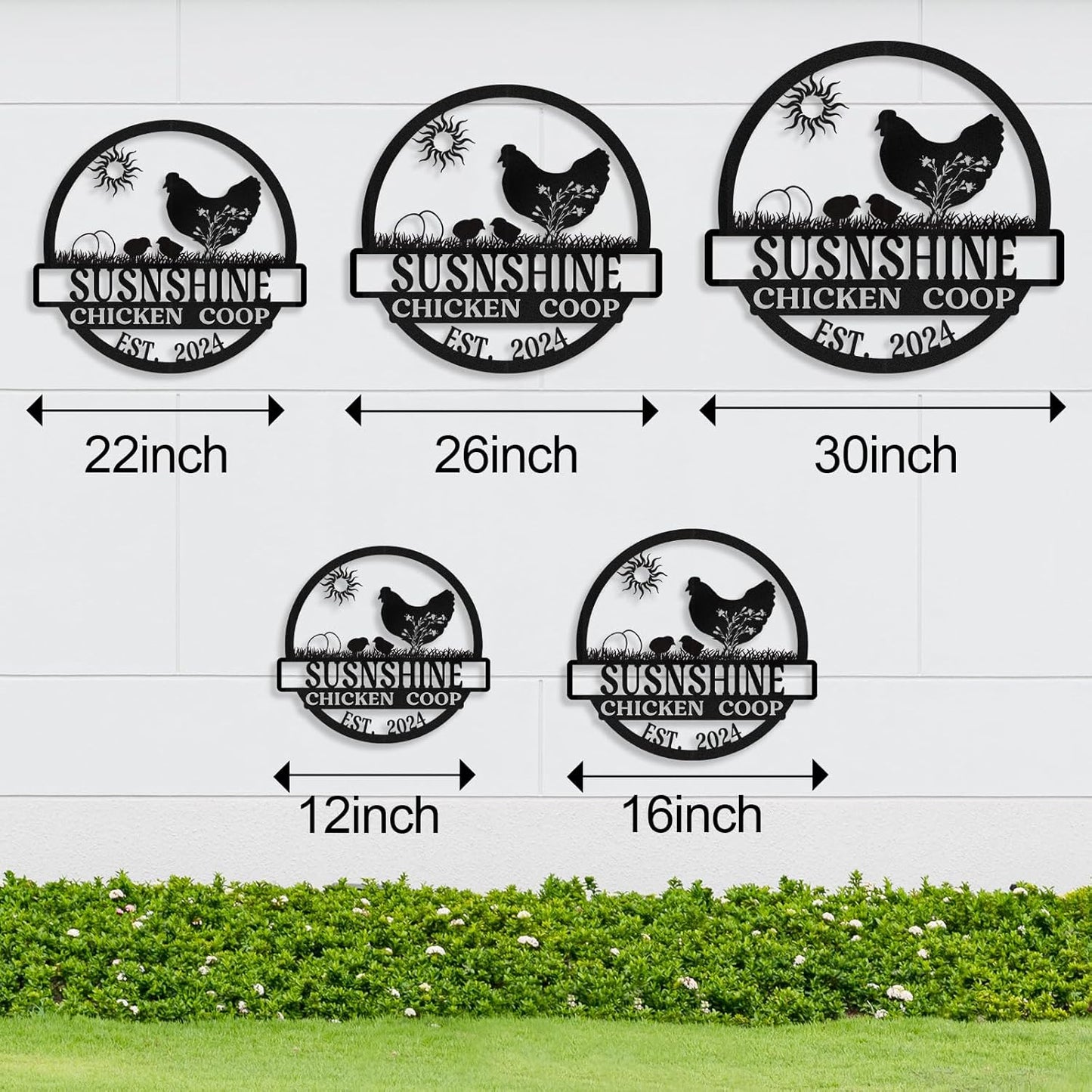 Personalized Metal Chicken Coop Sign, Custom Name Farm Sign, Metal Funny Chicken Coop Decor