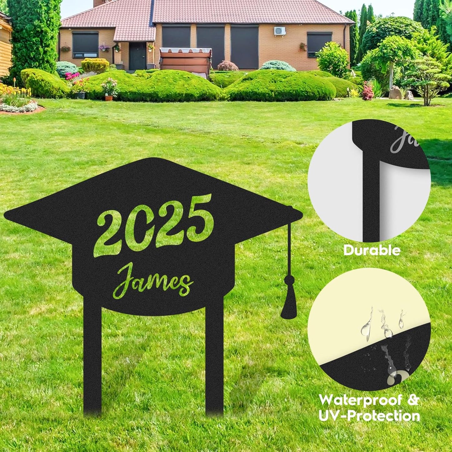 Custom Graduation Yard Sign Personalized Metal Class of 2025 Outdoor Senior Celebration Decor