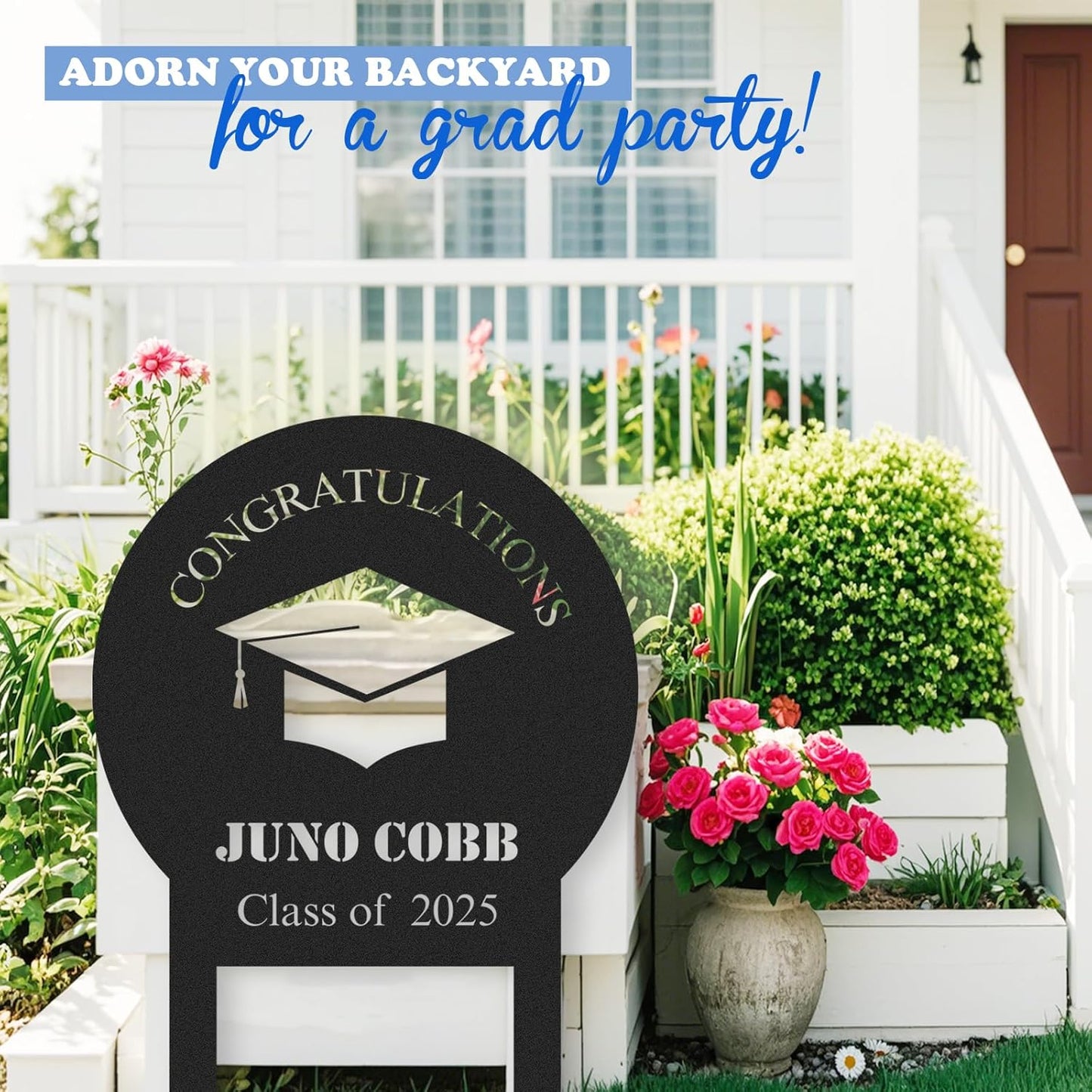 Custom Graduation Yard Sign Personalized Metal Class of 2025 Outdoor Senior Celebration Decor