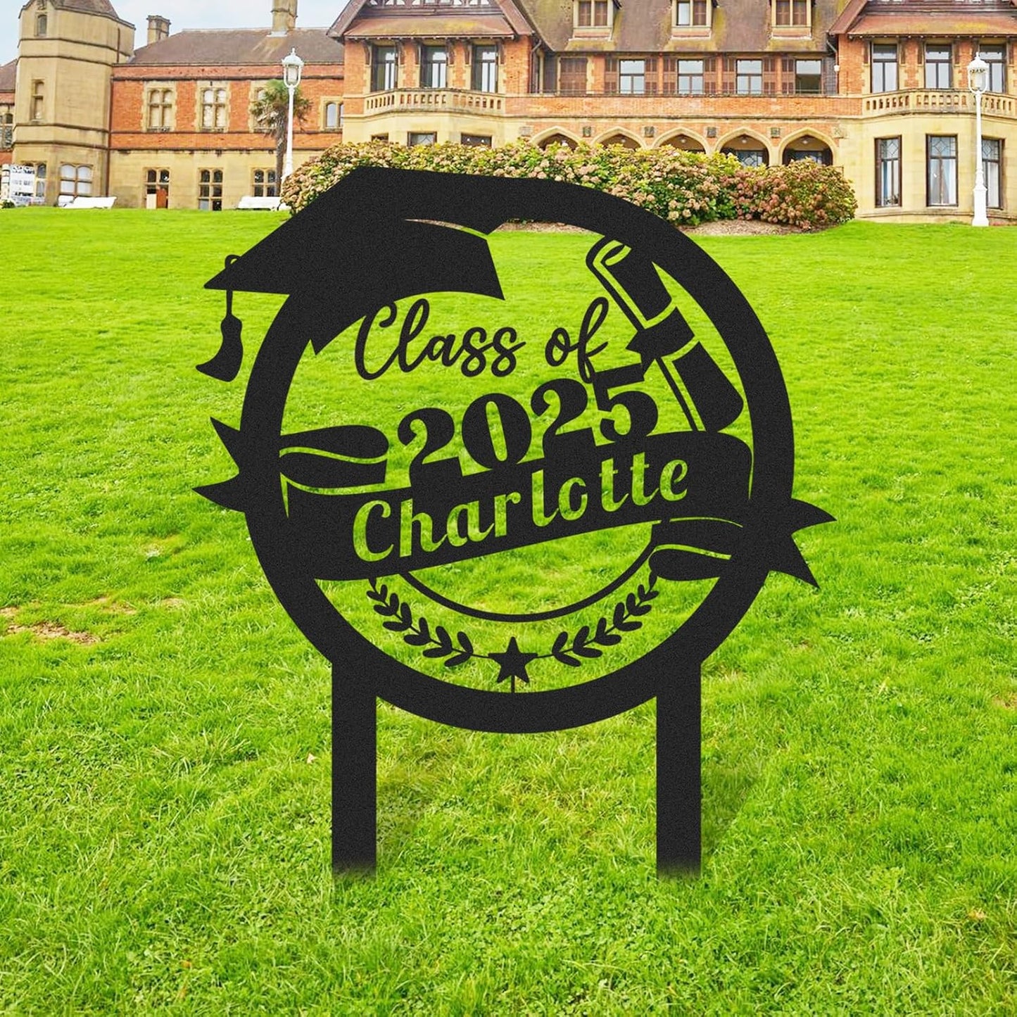 Custom Graduation Yard Sign Personalized Metal Class of 2025 Outdoor Senior Celebration Decor