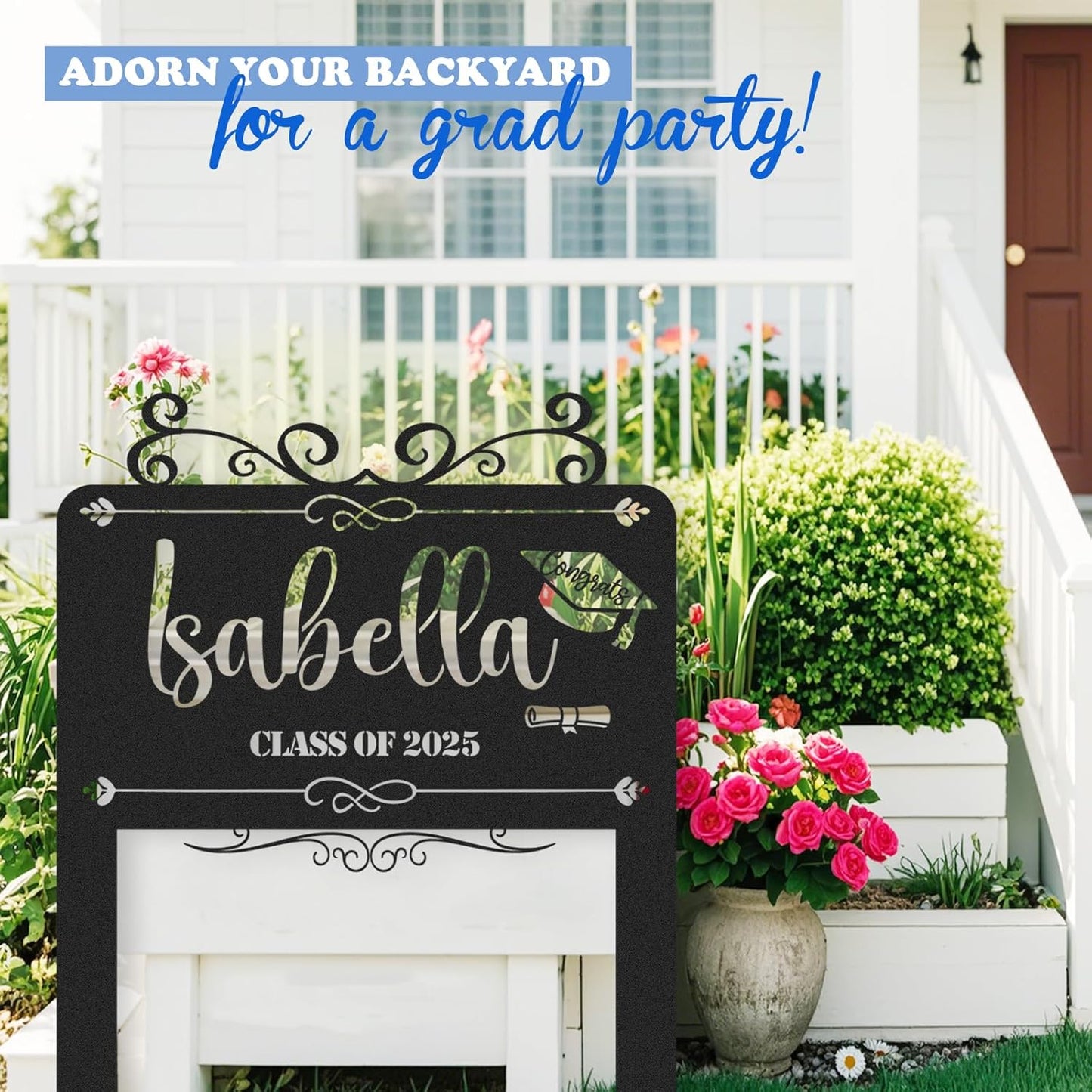 Custom Graduation Yard Sign Personalized Metal Class of 2025 Outdoor Senior Celebration Decor